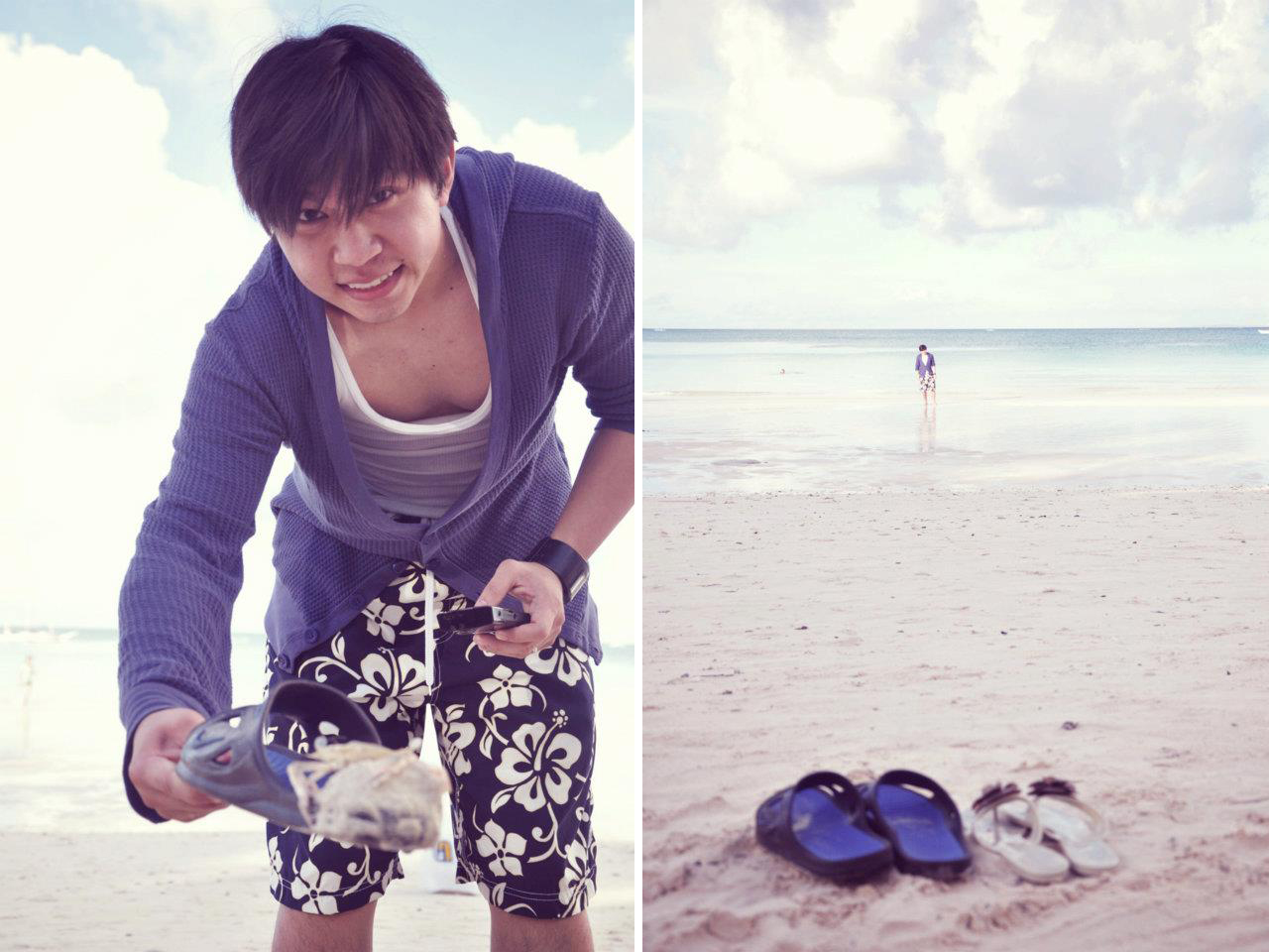 Bud found a crab, and threw it back! :)